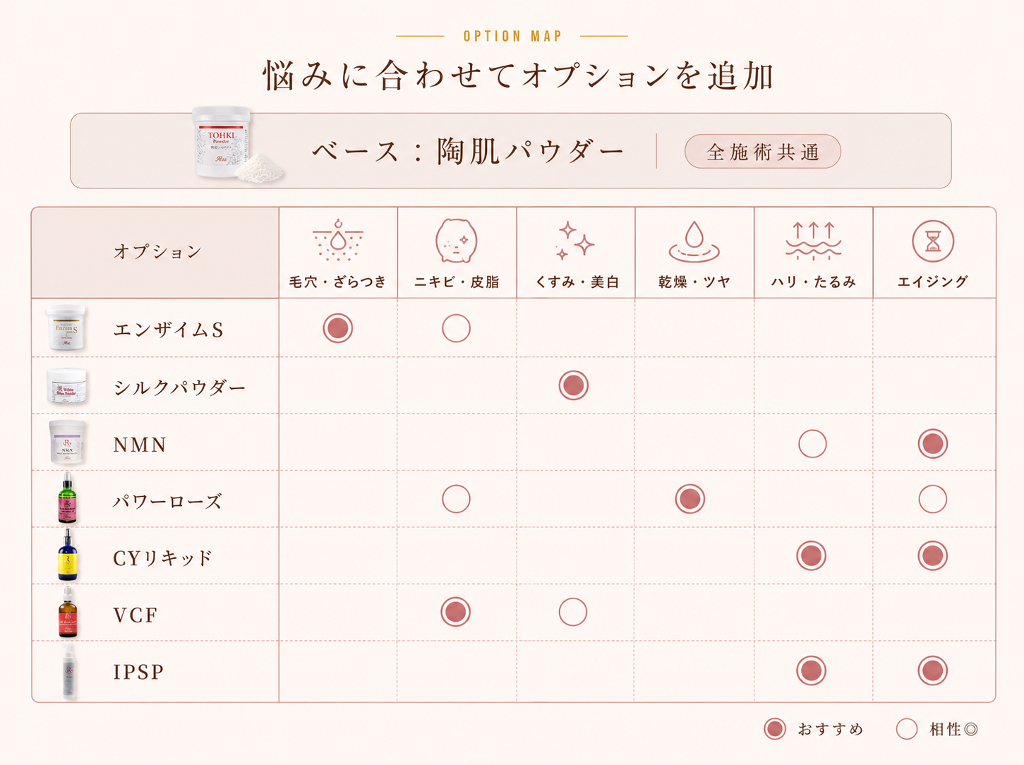 陶肌トリートメント オプション一覧